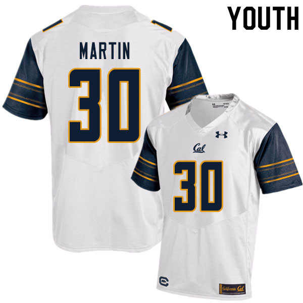 Youth #30 Jaylen Martin Cal Bears UA College Football Jerseys Sale-White